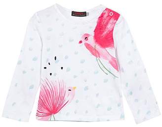 Catimini White & Pink Bird Long-Sleeve Top - Girls