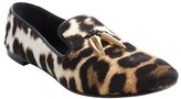 Thumbnail for your product : Giuseppe Zanotti brown animal print calf hair tooth detail loafers