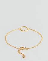 Thumbnail for your product : ASOS DESIGN Gold Plated Sterling Silver Open Heart Chain Bracelet