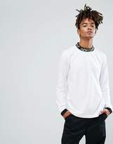 Thumbnail for your product : HUF Letras Long Sleeve T-Shirt With Contrast Logo Collar