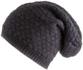 Thumbnail for your product : Black Basketweave Cashmere Slouch Beanie