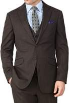 Thumbnail for your product : Brown Slim Fit End-On-End Business Suit Wool Jacket Size 36 by Charles Tyrwhitt