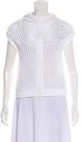 Thumbnail for your product : Brunello Cucinelli Short Sleeve Zip-Up Sweater