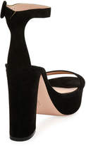 Thumbnail for your product : Gianvito Rossi Coco Suede Platform Ankle-Wrap Sandal