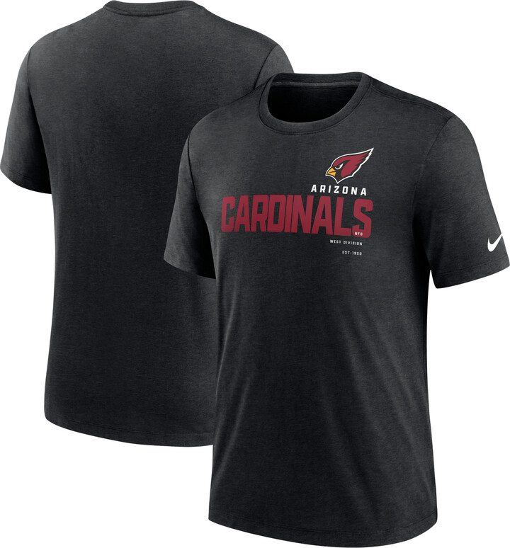 Men's Nike Heather Black Arizona Cardinals Team Tri-Blend T-Shirt