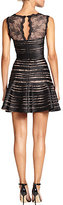 Thumbnail for your product : BCBGMAXAZRIA Satin-Trimmed Lace Dress