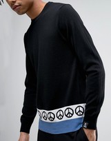 Thumbnail for your product : Love Moschino Peace Hem Print Sweater
