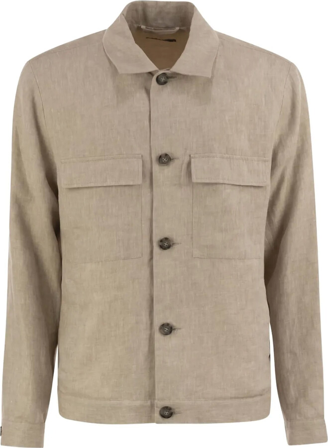 Peserico Buttoned Flap-Pocket Shirt Jacket