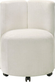 One Allium Way Blayde White Chenille Side Chair With Swivel