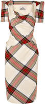 Thumbnail for your product : Vivienne Westwood Virginia Draped Tartan Cotton Dress - Red