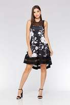 Thumbnail for your product : Quiz Black And White Floral Dip Hem Dress