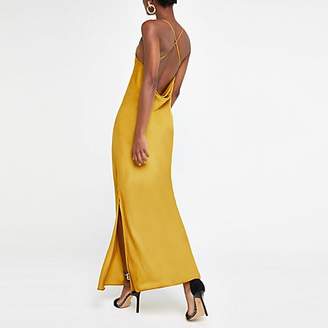 River Island Yellow slip maxi dress