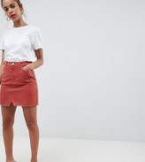 Thumbnail for your product : ASOS Petite DESIGN Petite denim pelmet skirt in rust-Brown