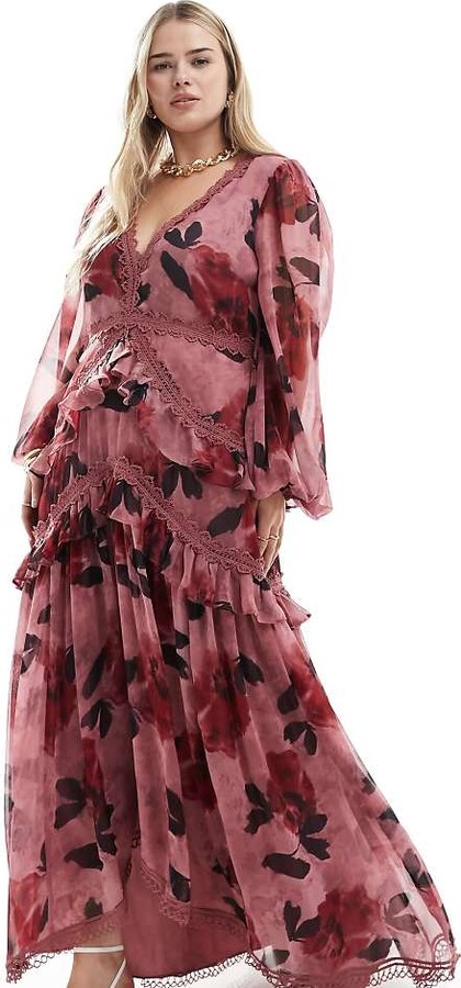 ASOS Curve ASOS DESIGN Curve Exclusive long sleeve midaxi dress in