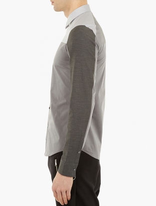 Wooyoungmi Grey Panelled Cotton Shirt