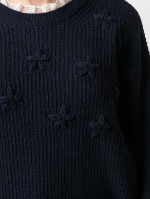 RED Valentino Lace-Collar Floral-Detail Jumper