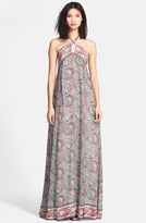 Thumbnail for your product : Rachel Zoe 'Tish' Print Silk Halter Maxi Dress