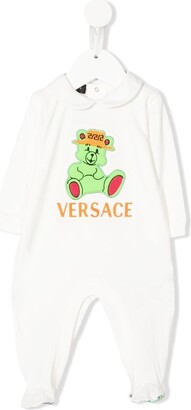 Versace Children Embroidered-Logo Long-Sleeve Pajamas