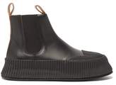 Thumbnail for your product : Jil Sander Flatform Leather Chelsea Boots - Womens - Black