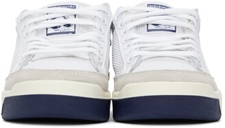 adidas White & Navy Mesh Rod Laver Sneakers