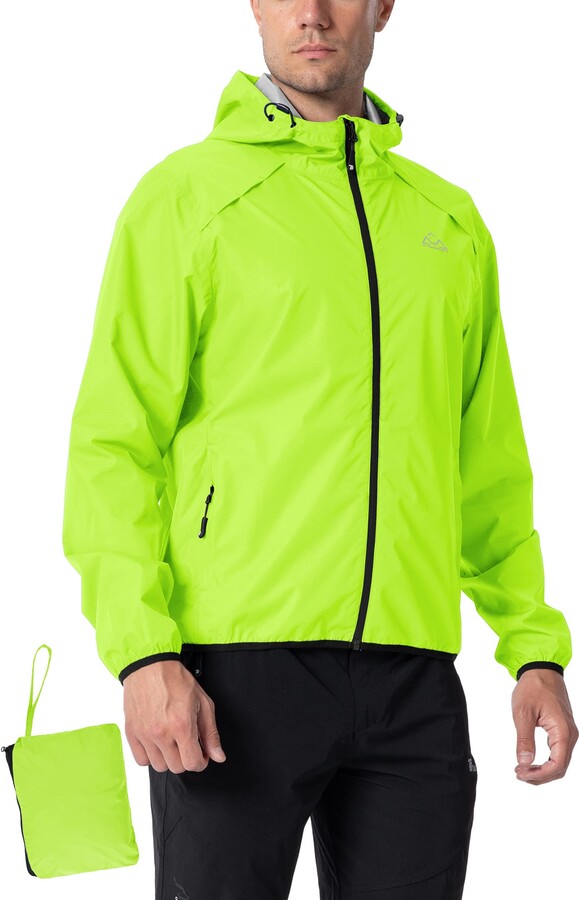 Rdruko Cycling Jacket Mens Waterproof Lightweight Packable Thin Rain