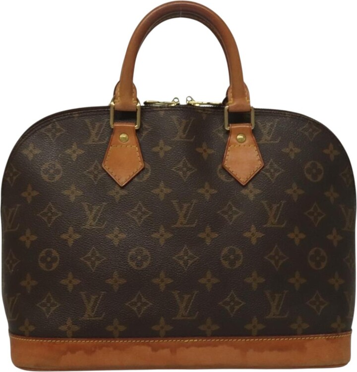 Louis Vuitton Alma Brown Canvas Handbag (Pre-Owned)