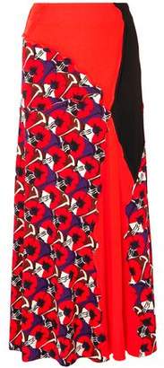 Marni Paneled Printed Jersey Maxi Skirt