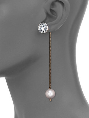 Lanvin Geometric Two-Sided Chain Drop Earrings