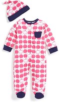Thumbnail for your product : Offspring 'Apples' One-Piece & Hat (Baby Girls)