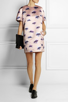 Thumbnail for your product : MSGM Eyelash printed duchesse-satin mini dress