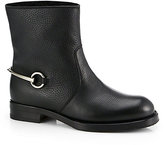 Thumbnail for your product : Gucci Leather & Shearling Horsebit-Detail Short Boots