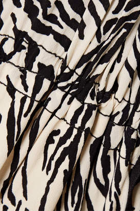 Proenza Schouler Asymmetric Printed Crepe Midi Dress - Off-white