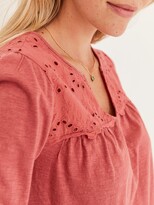 Thumbnail for your product : Fat Face Bryony Woven Jersey Mix Blouse - Pink