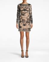 Thumbnail for your product : Nicole Miller Tattoo Mesh Long Sleeve Mini Dress