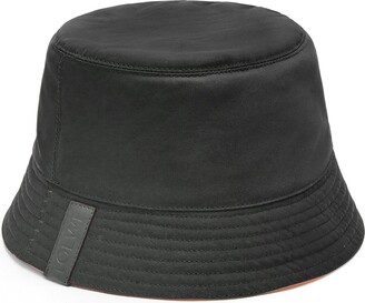 Anagram bucket hat in jacquard and calfskin Navy/Black - LOEWE