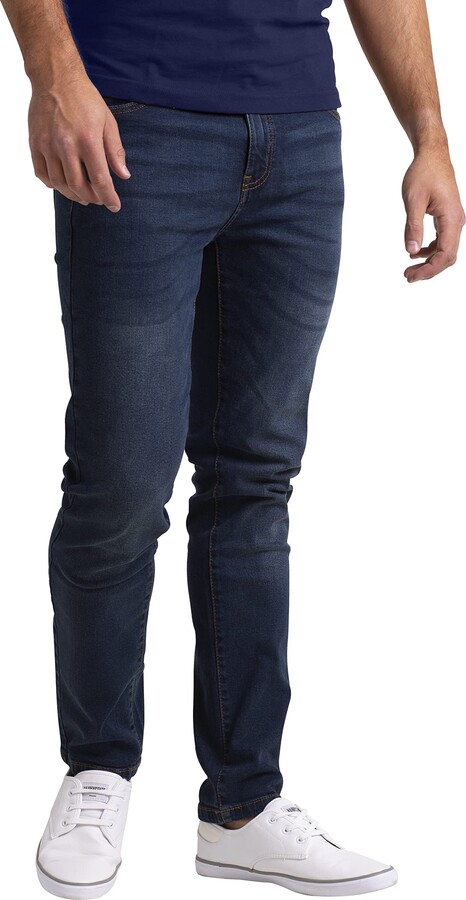 IDEALSANXUN Men's Elastic Waist Loose Fit Denim Pants Casual Solid Jeans  Trouser