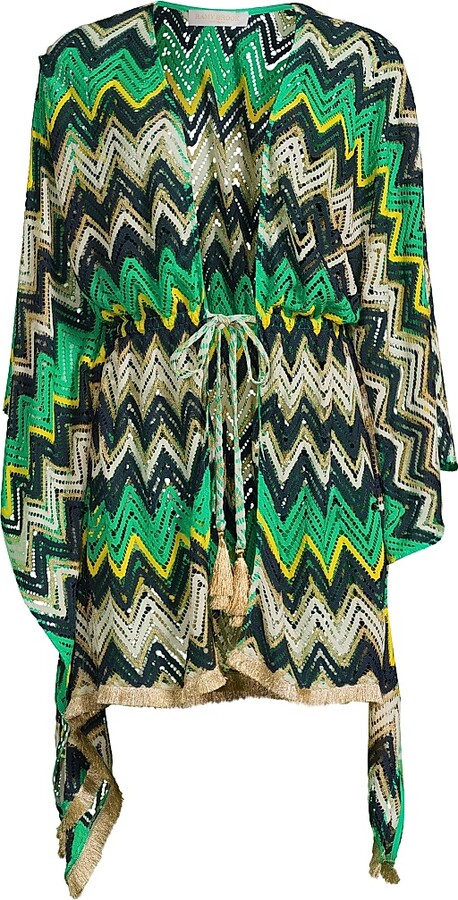 Women's Mckala Chevron Caftan - Palm Green Chevron - Size XS