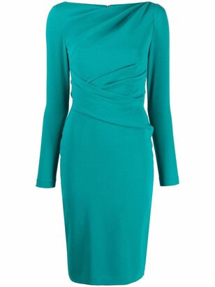 Talbot Runhof Fitted Ruched Dress