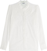 Thumbnail for your product : Vilshenko Cotton Blouse with Floral Lace Trim