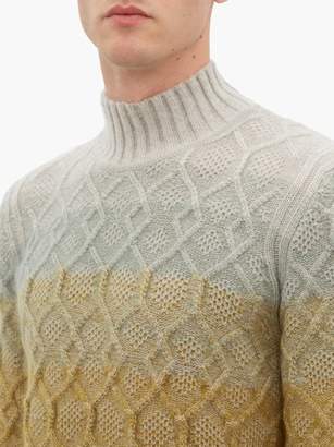 Missoni Ombre Cable-knitted Wool-blend Sweater - Mens - Multi