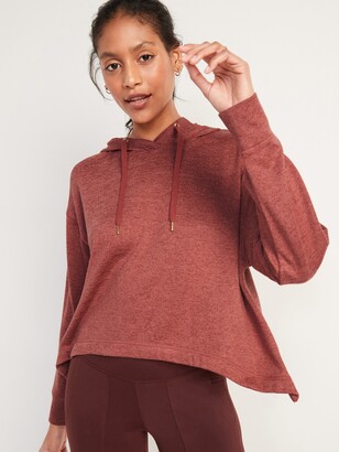 Old Navy Loose Cropped Sweater-Knit Hoodie for Women - ShopStyle