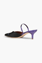 Thumbnail for your product : Malone Souliers Marla leather-trimmed embroidered jacquard pumps