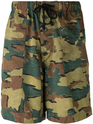 Dries Van Noten camouflage shorts - men - Cotton/Linen/Flax - M