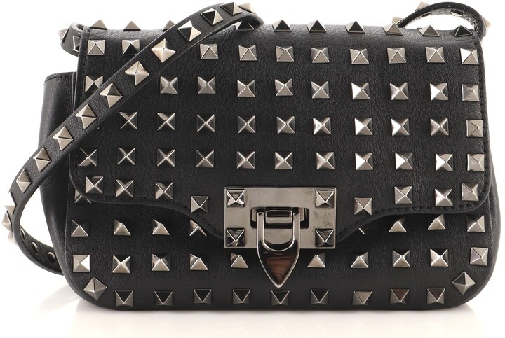 Valentino Rockstud Flip Lock Flap Bag Full Studded Leather Mini - ShopStyle