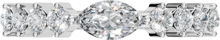 Aya Fine Jewelry Ten Kt White Gold Oval Symphony Diamond Band