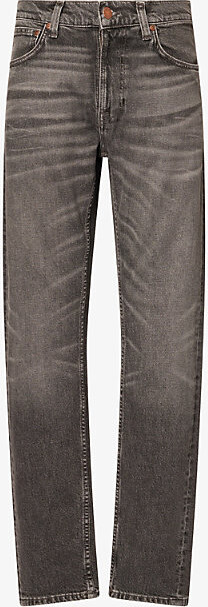 Nudie Jeans Mens Grey Hurricane Lean Dean Slim-Fit Denim Jeans 34/30