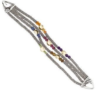 Laura Gibson Bi-Color Multistone Twisted Link Bracelet