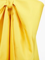 Thumbnail for your product : Sara Battaglia Bow-trim Strapless Satin Mini Dress - Yellow