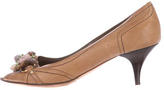 Thumbnail for your product : Valentino Leather Peep-Toe Pumps