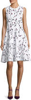 Thumbnail for your product : Carolina Herrera Flower Bud Jacquard Fit and Flare Knit Dress